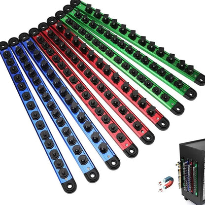 Magnetic Socket Organizer Set, 9-Piece Detachable Socket Trays for Tool Box Drawer & Garage Storage